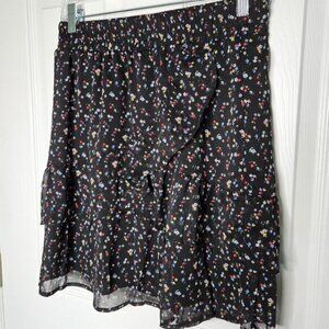AUTRES FILLES Black Floral Skirt in Medium